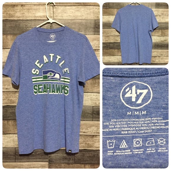 47 Brand Seattle Seahawks NFL Retro Logo T Shirt Men’s M Blue - Picture 1 of 7